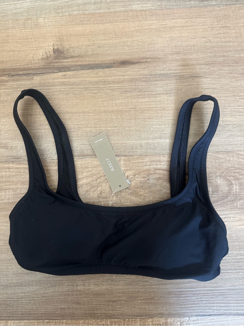 NWT J.Crew bathing suit top black XS